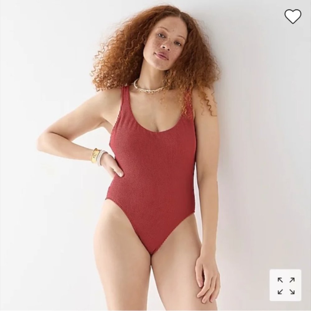 TAGS ON - Scrunchie classic scoopneck one-piece - SIZE 10, LONG TORSO, CHIMNEY